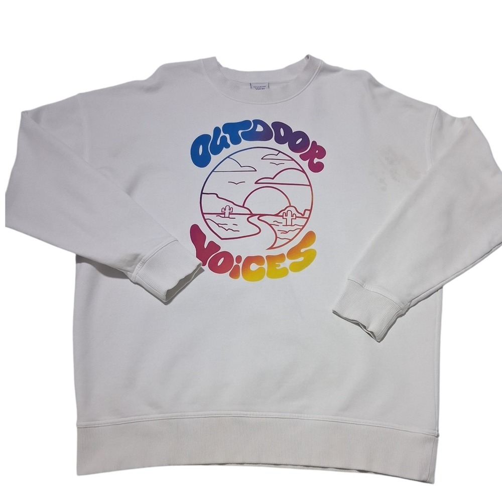 Outdoor Voices Rainbow Desert Women's size Medium Preppy Gorpcore Sweatshirt